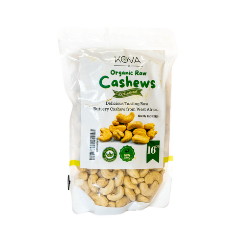 Kovafood Raw, Unroasted, Unsalted Organic Cashew, Non GMO, 1 lb