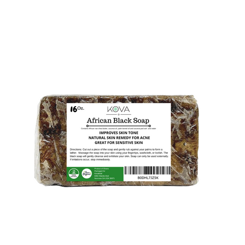 Kova African Black Soap, Natural Ingredients, 1 lb block