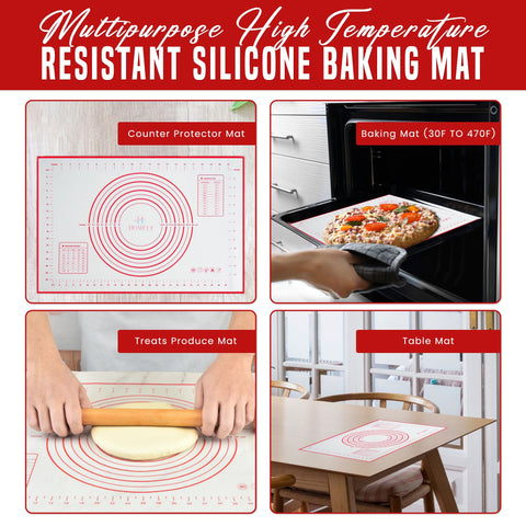 Silicone Baking Mat, Non Stick Pastry Mat Sheet for Dough Rolling, Nonslip Fondant/Pie Crust Mat, Counter Mat Oven Liner Mat for Making Cookies Macarons Bread Baking Supplies Extra Large 28 x 20 Inch