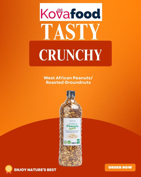 Kovafood Fire Roasted Nigerian Groundnuts, Peanuts I Delicious Tasting 22oz