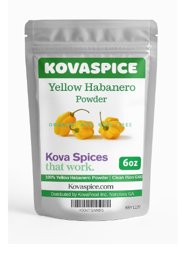 Kova Spice Yellow Habanero Pepper Powder, 6oz