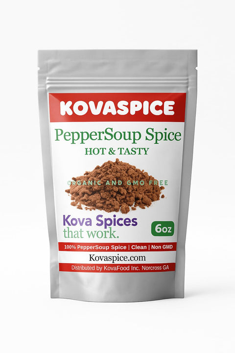 Kova Spice Organic Authentic Nigeria Pepper Soup Spice -Hot & Tasty, Best Mix - 6oz