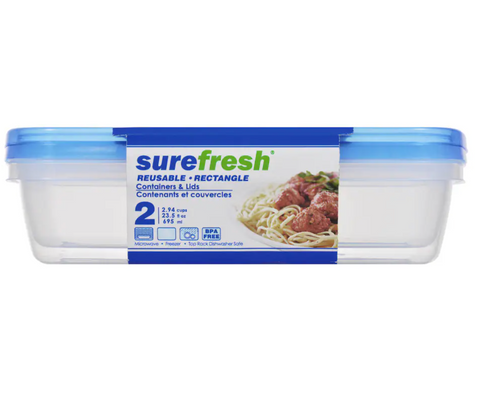 Rectangular Container with Lids, 2-ct. Packs