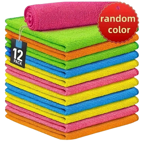 12pcs Cloths for Housekeeping, Kitchen, Car Towels Reusable, Color random, 12 Inches