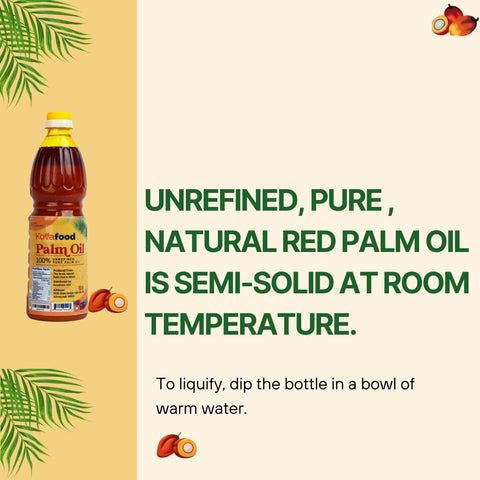 Kovafood Authentic West Africa Red Palm Oil - 100% Pure, Unrefined & All-Natural | Premium Cooking Oil - 2Liters